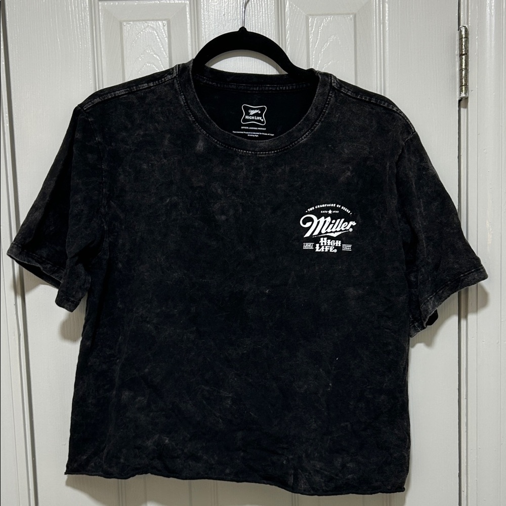 Miller High Life Black Cropped T-Shirt
